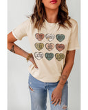 Azura Exchange Heart Shaped Letters Print Crewneck Graphic Tee - M