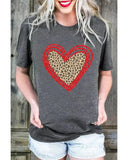 Azura Exchange Leopard Heart Graphic T-shirt - 2XL