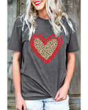 Azura Exchange Leopard Heart Graphic T-shirt - 2XL