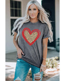 Azura Exchange Leopard Heart Graphic T-shirt - 2XL