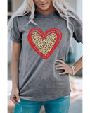 Azura Exchange Leopard Heart Graphic T-shirt - 2XL