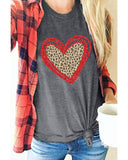 Azura Exchange Leopard Heart Graphic T-shirt - S