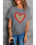 Azura Exchange Leopard Heart Graphic T-shirt - S