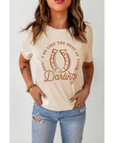 Azura Exchange Darling Letter Graphic Print T-Shirt - M