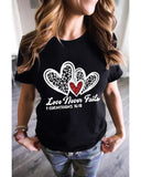 Azura Exchange Leopard Sequin Heart Graphic Valentines Tee - XL