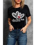 Azura Exchange Leopard Sequin Heart Graphic Valentines Tee - XL