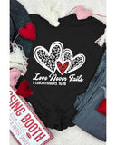 Azura Exchange Leopard Sequin Heart Graphic Valentines Tee - XL