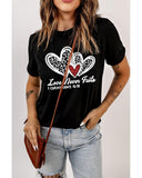 Azura Exchange Leopard Sequin Heart Graphic Valentines Tee - XL