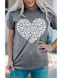 Azura Exchange Leopard Kiss Print Valentines Heart Graphic Tee - S