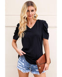 Azura Exchange V-Neck Puff Sleeve T-Shirt - L