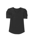 Azura Exchange V-Neck Puff Sleeve T-Shirt - L