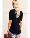 Azura Exchange V-Neck Puff Sleeve T-Shirt - L