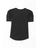 Azura Exchange V-Neck Puff Sleeve T-Shirt - L