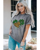 Azura Exchange Leopard Plaid Heart Clover Graphic Print T-Shirt - M