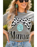 Azura Exchange Leopard Turquoise Bead Mama Graphic T-shirt - L