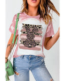 Azura Exchange Leopard Rabbit Tie Dye Graphic T-Shirt - M