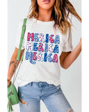 Azura Exchange Graphic Tee with MERICA Flag Element - S