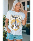 Azura Exchange Nashville Guitar Floral Print T-Shirt - L