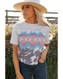 Azura Exchange Aztec Geometric Print T-shirt - S