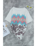 Azura Exchange Aztec Geometric Print T-shirt - S