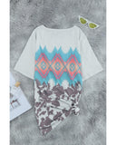 Azura Exchange Aztec Geometric Print T-shirt - S