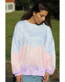 Azura Exchange Color Block Tie Dye Pullover Sweatshirt - L