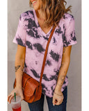 Azura Exchange V Neck Tie-dye T-shirt - S