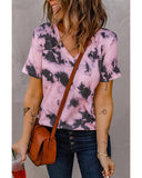 Azura Exchange V Neck Tie-dye T-shirt - S