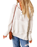 Azura Exchange Batwing Sleeve Henley Hoodie with Pockets - M