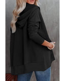 Azura Exchange Batwing Sleeve Hoodie with Pocketed Henley - S