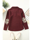 Azura Exchange Geometric Texture Plaid Trim Sweatshirt - M