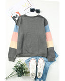 Azura Exchange Long Sleeve Colorblock Sweatshirt - M