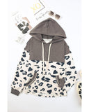 Azura Exchange Color Block Pocketed Drawstring Hoodie - M