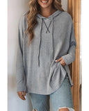 Azura Exchange Relaxed Drawstring Hooded Sweater - L