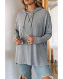 Azura Exchange Relaxed Drawstring Hooded Sweater - L