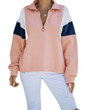 Azura Exchange Patch Bicep Quarter Zip Sweatshirt - L