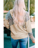 Azura Exchange Leopard Patchwork Hooded Sweatshirt with Pocket - S