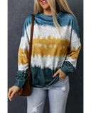 Azura Exchange Leopard Tie Dye Color Block Pullover Sweatshirt - L