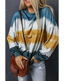 Azura Exchange Leopard Tie Dye Color Block Pullover Sweatshirt - L