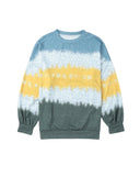 Azura Exchange Leopard Tie Dye Color Block Pullover Sweatshirt - L