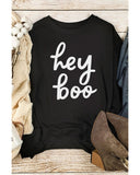 Azura Exchange Hey Boo Long Sleeve Pullover Sweatshirt - 2XL