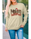 Azura Exchange Merry Christmas Hat Leopard Print Sweatshirt - S