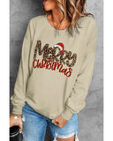 Azura Exchange Merry Christmas Hat Leopard Print Sweatshirt - XL