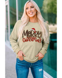 Azura Exchange Merry Christmas Hat Leopard Print Sweatshirt - XL