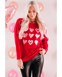 Azura Exchange Hearts Print Crewneck Sweatshirt - L