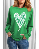 Azura Exchange Lucky Clover Heart Graphic Sweatshirt - M