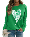 Azura Exchange Lucky Clover Heart Graphic Sweatshirt - M