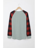 Azura Exchange Plaid Long Sleeve Sweatshirt - M