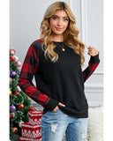 Azura Exchange Plaid Long Sleeve Sweatshirt - L