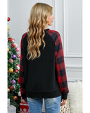 Azura Exchange Plaid Long Sleeve Sweatshirt - L